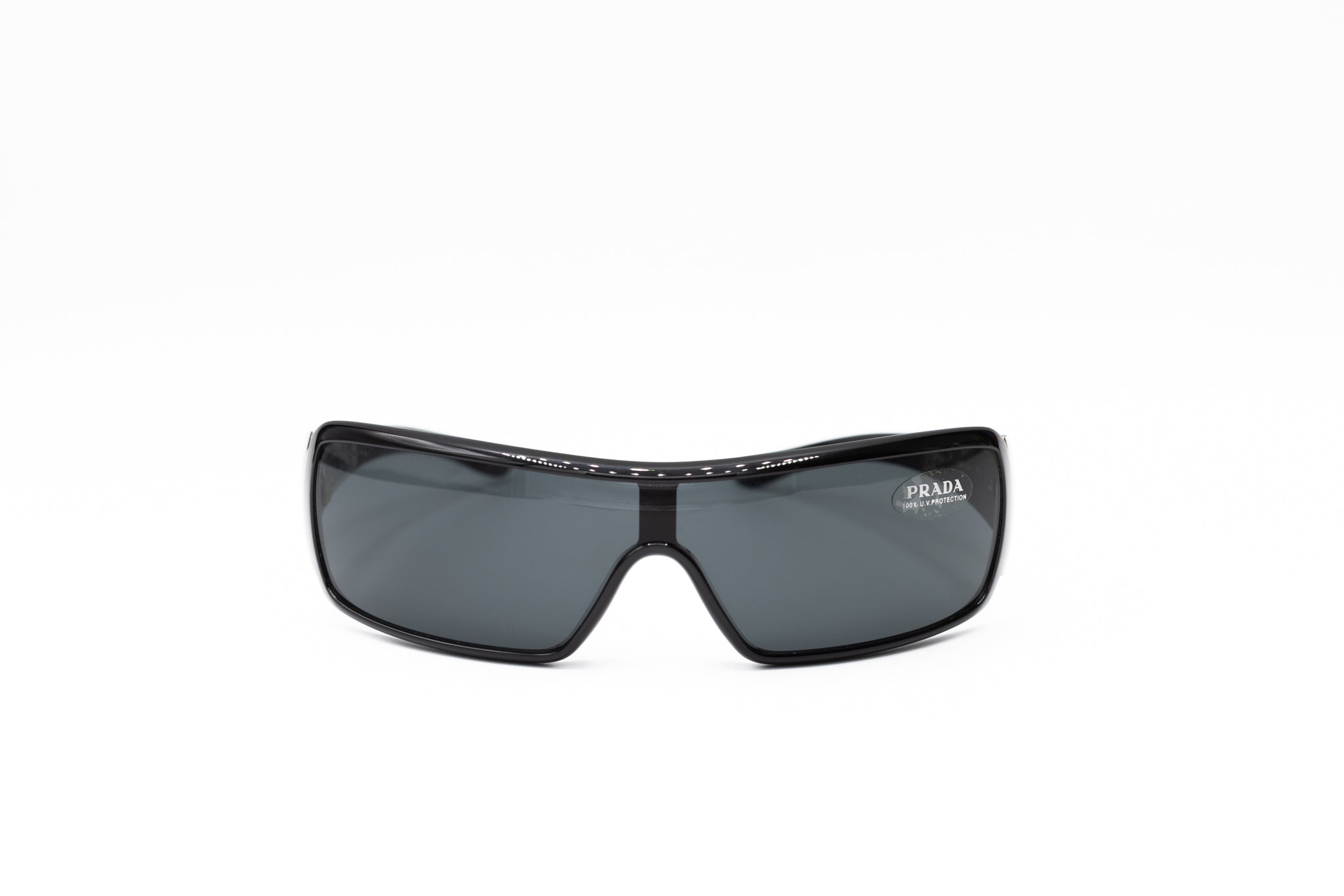 2000s Prada 03H shield wrap sunglasses black – Lipari Vintage Eyewear