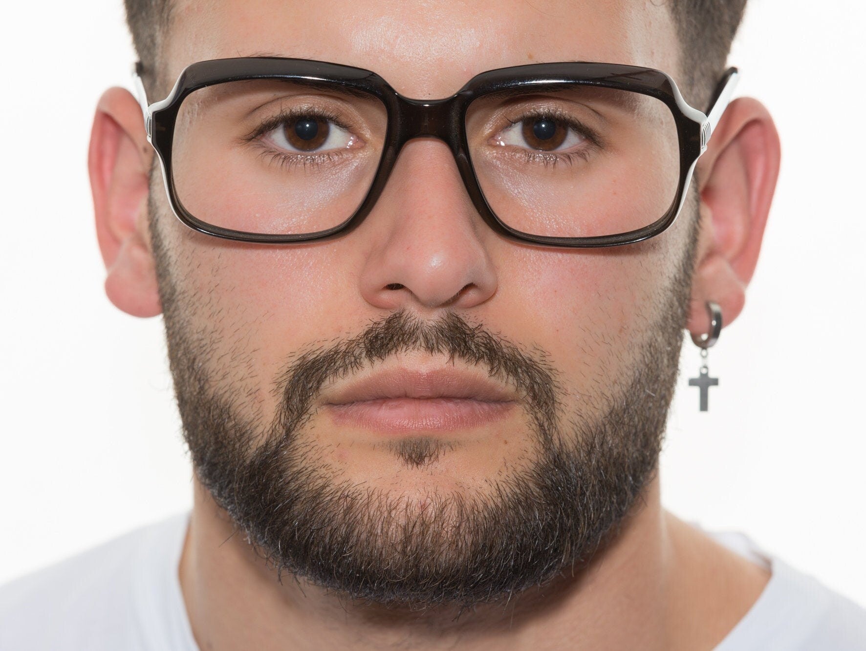 Lunettes De Soleil Vintage Viennaline 1231 Ovale - Brun Argenté, Verres Rouges, NOS (neuf Ancien)